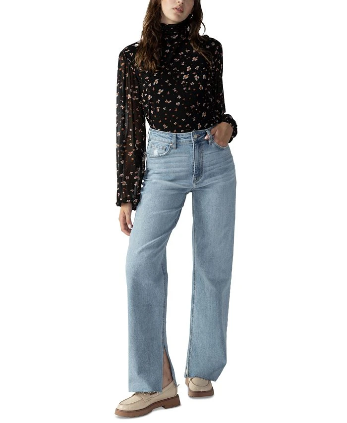 Sanctuary Women's Night Dream Printed Mesh Mock Neck Top 1 Sanctuary Women's Night Dream Printed Mesh Mock Neck Top