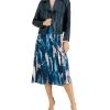 Anne Klein Women's Turtleneck Sweater, Satin Print Skirt And Faux-Leather Moto Jacket