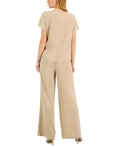 Anne Klein Women's Satin Top & Wide-Leg Pants Set -Anne Klein Sales Store 22836723 fpx