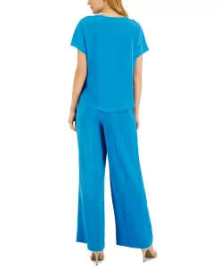 Anne Klein Women's Satin Top & Wide-Leg Pants Set -Anne Klein Sales Store 22836762 fpx