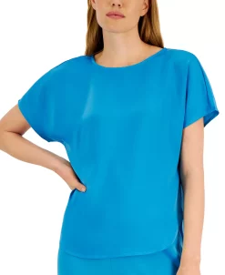 Anne Klein Women's Satin Montreal Bateau-Neck Blouse -Anne Klein Sales Store 22836939 fpx