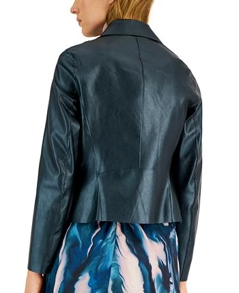 Anne Klein Women's Faux-Leather Motorcycle Jacket 2 Anne Klein Women's Faux-Leather Motorcycle Jacket - Image 2