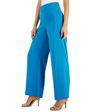 Anne Klein Montreal Satin High-Rise Side-Zip Wide-Leg Pants 3 Anne Klein Montreal Satin High-Rise Side-Zip Wide-Leg Pants - Image 3