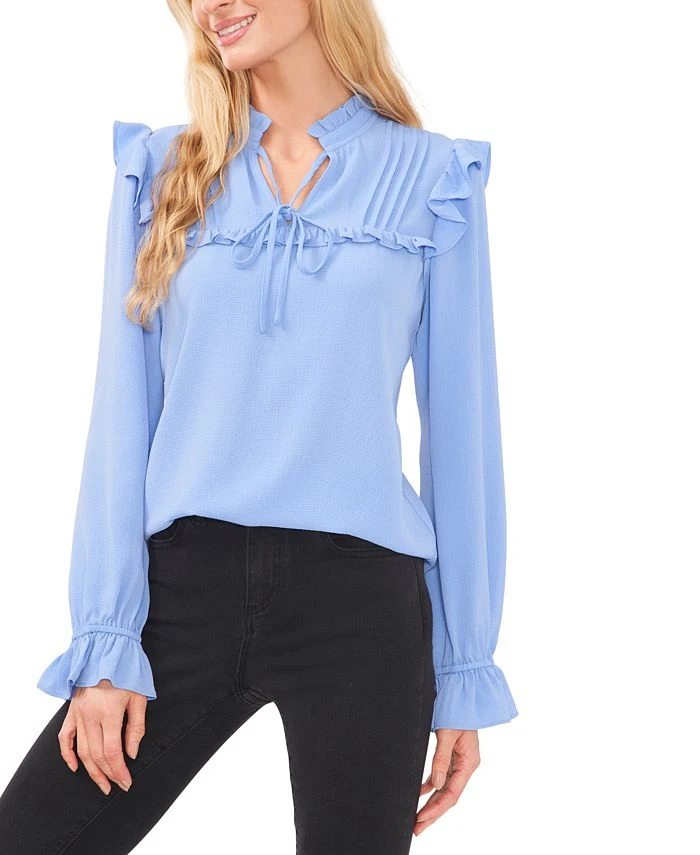 CeCe Pleated Ruffled Top 1 CeCe Pleated Ruffled Top