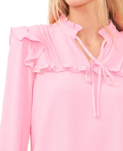 CeCe Pleated Ruffled Top 11 CeCe Pleated Ruffled Top -Anne Klein Sales Store 22837530 fpx