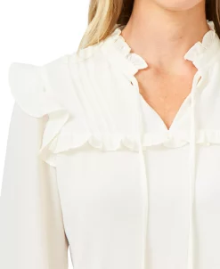 CeCe Pleated Ruffled Top 9 CeCe Pleated Ruffled Top -Anne Klein Sales Store 22837534 fpx