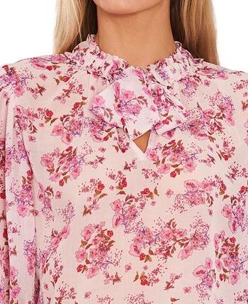 CeCe Women's Ruffled Tie-Neck Balloon-Sleeve Blouse 3 CeCe Women's Ruffled Tie-Neck Balloon-Sleeve Blouse - Image 3