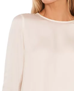 CeCe Women's Ruffled-Cuff Long-Sleeve Round-Neck Blouse -Anne Klein Sales Store 22839619 fpx