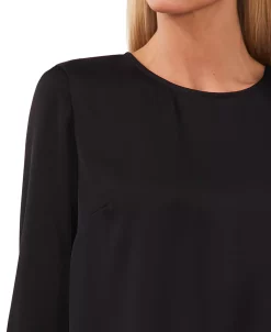 CeCe Women's Ruffled-Cuff Long-Sleeve Round-Neck Blouse -Anne Klein Sales Store 22839629 fpx