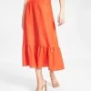 And Now This Women's A-Line Ruffled Tiered Midi Skirt