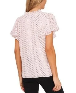 CeCe Women's Printed V-Neck Flutter-Sleeve Ruffle Top -Anne Klein Sales Store 22850784 fpx