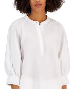 Charter Club Women's Linen 3/4-Sleeve Top, Created For Macy's 7 Charter Club Women's Linen 3/4-Sleeve Top, Created For Macy's -Anne Klein Sales Store 22851115 fpx