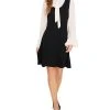 CeCe Women's Tie-Neck Long-Sleeve Flared-Cuff Sweater Dress