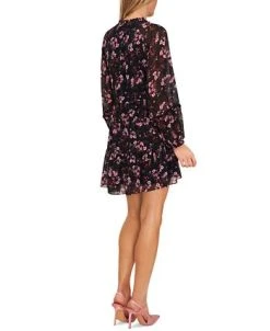 CeCe Women's Printed Long-Sleeve Babydoll Dress -Anne Klein Sales Store 22855005 fpx