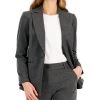 Kasper Women's Zip-Cuff Notched Collar One-Button Jacket, Regular And Petite Sizes