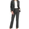 Kasper Women's One-Button Jacket & Pull-On Faux-Fly Pants