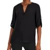Anne Klein Women's Roll Tab Popover Shirt