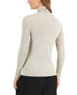 Anne Klein Women's Metallic Ribbed-Knit Turtleneck Top -Anne Klein Sales Store 22863470 fpx