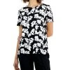 Alfani Women's Printed Crewneck T-Shirt, Created For Macy's