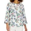 Charter Club Women's Linen Floral-Printed Top, Created For Macy's