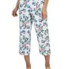 Charter Club Women's Linen Floral Cropped Pants, Created For Macy's