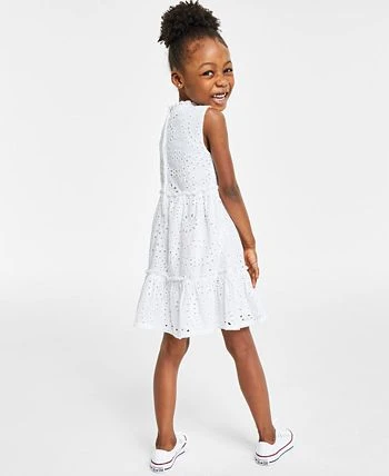 Charter Club Little Girl's Cotton Eyelet Dress With Tiered Skirt, Created For Macy's 2 Charter Club Little Girl's Cotton Eyelet Dress With Tiered Skirt, Created For Macy's - Image 2