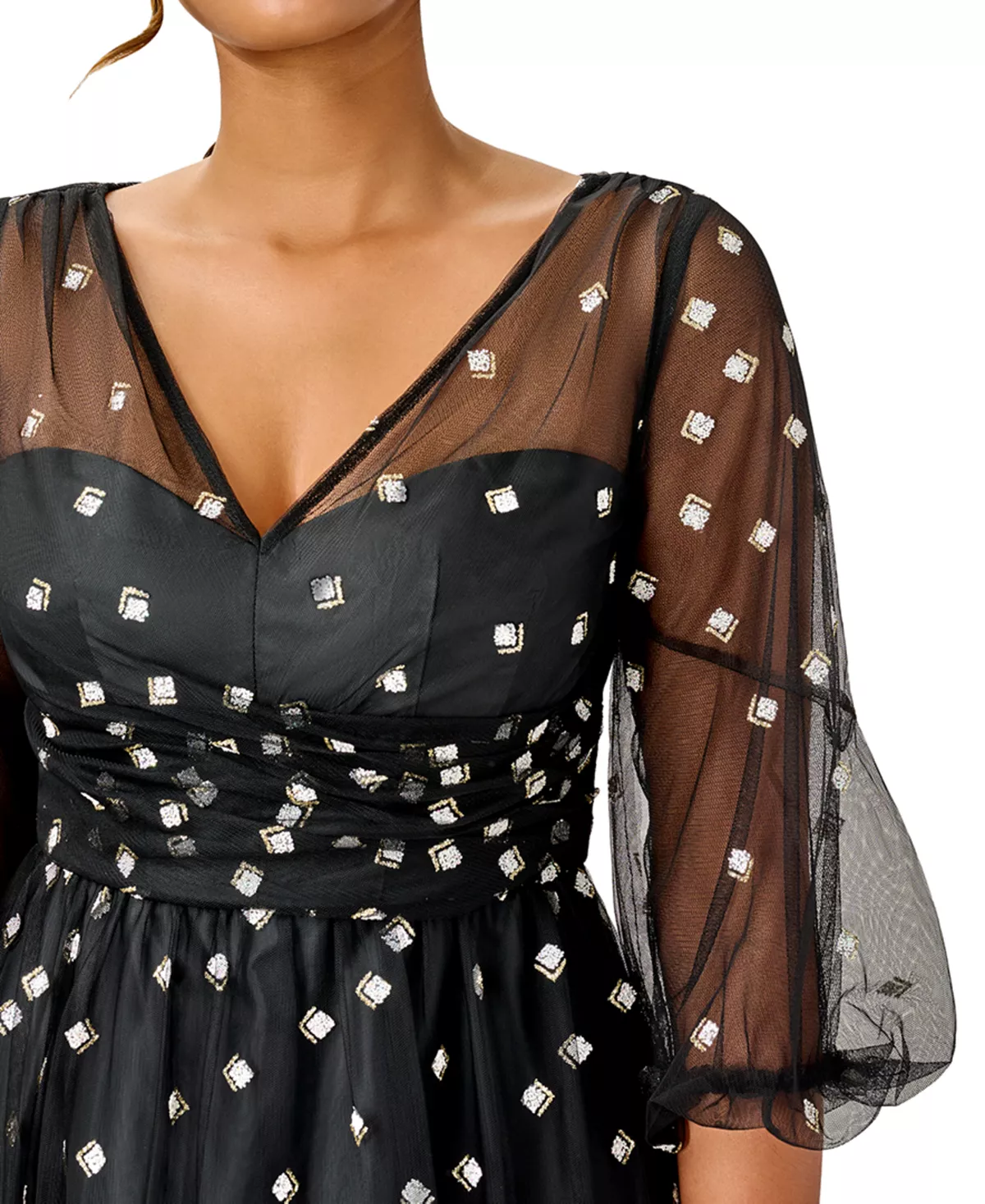 Adrianna Papell Women's Embellished Fit & Flare Gown 3 Adrianna Papell Women's Embellished Fit & Flare Gown - Image 3