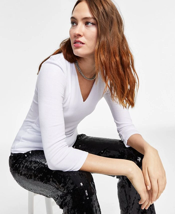 INC International Concepts Women's Ribbed Top, Created For Macy's 1 INC International Concepts Women's Ribbed Top, Created For Macy's