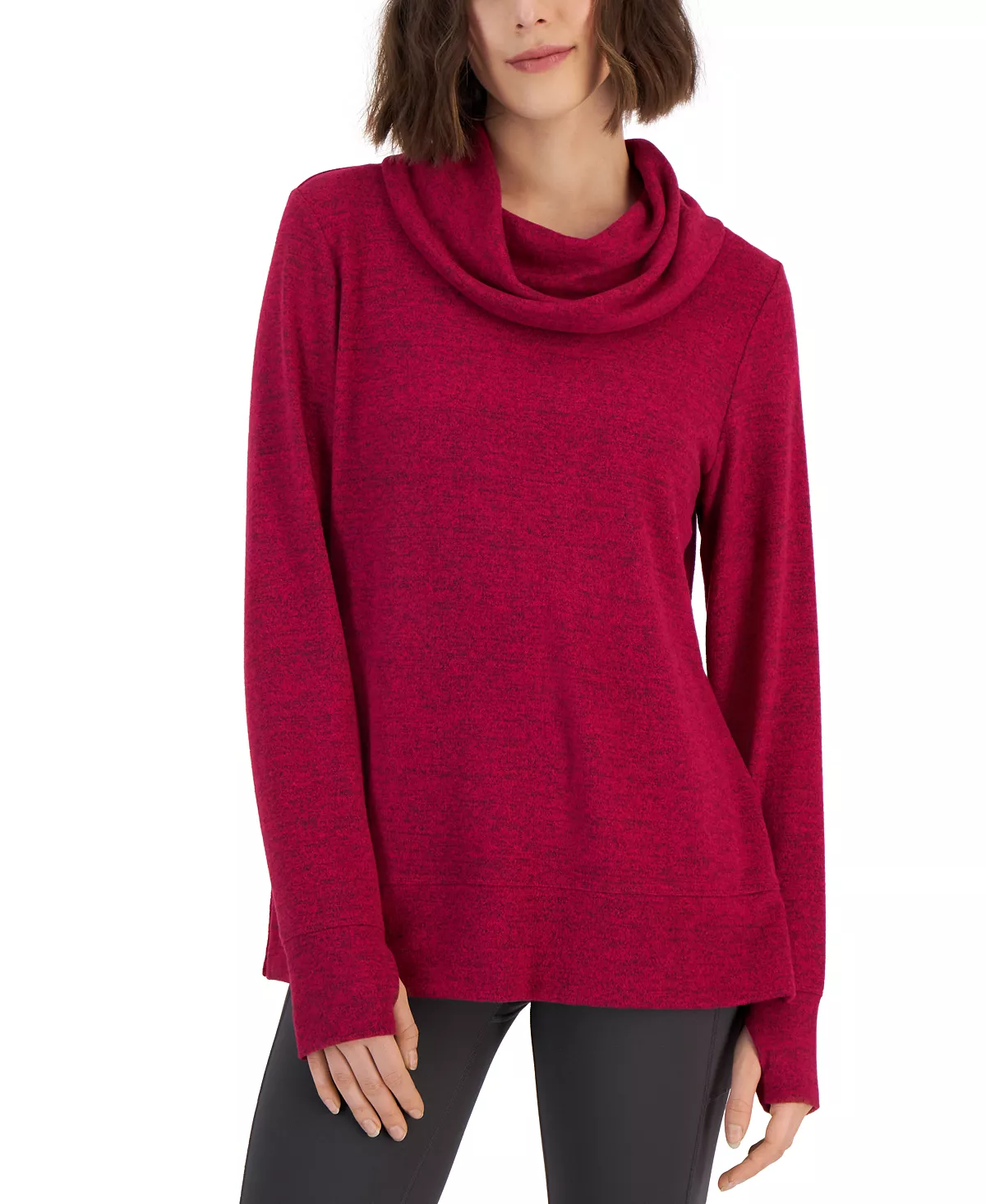 ID Ideology Women's Mushy Knit Cowlneck Top, Created For Macy's 1 ID Ideology Women's Mushy Knit Cowlneck Top, Created For Macy's