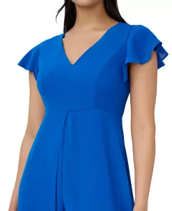 Adrianna Papell Women's Flutter-Sleeve Overlay Jumpsuit -Anne Klein Sales Store 22877188 fpx