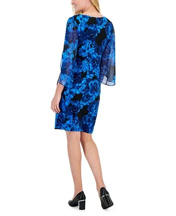 Connected Women's Printed Cape-Sleeve Sheath Dress 2 Connected Women's Printed Cape-Sleeve Sheath Dress - Image 2