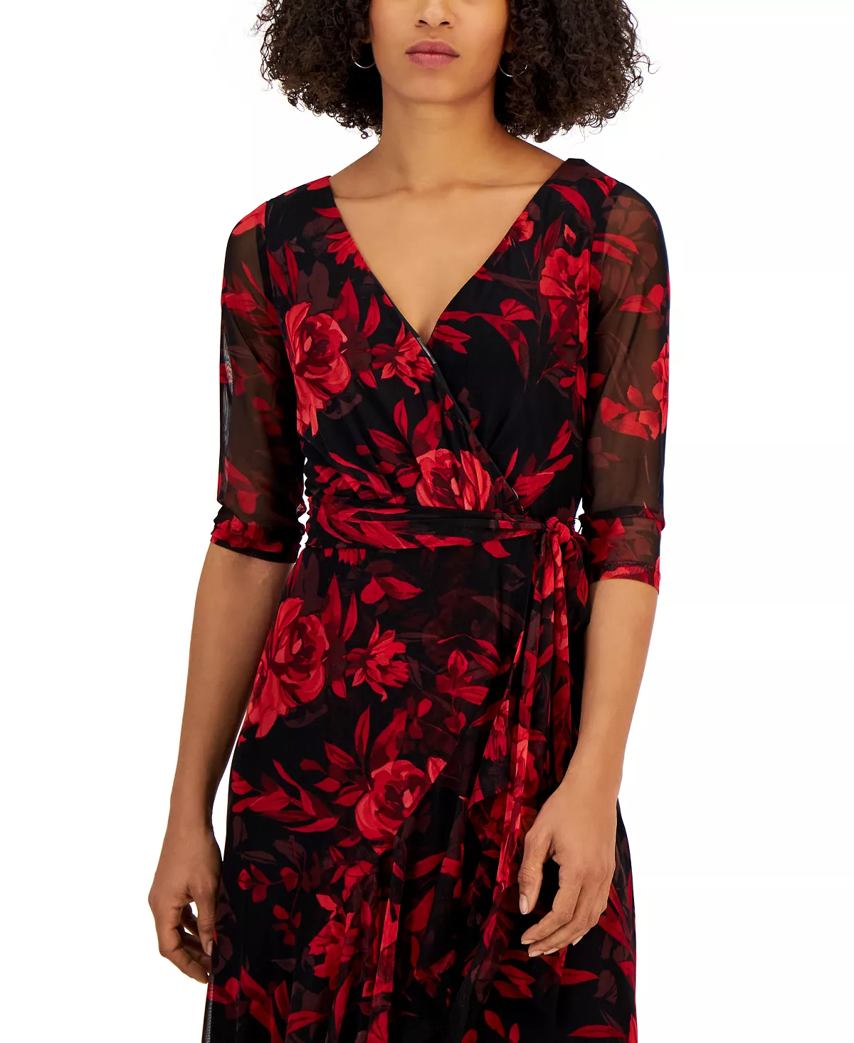 Connected Women's Floral-Print High-Low Dress 4 Connected Women's Floral-Print High-Low Dress - Image 4