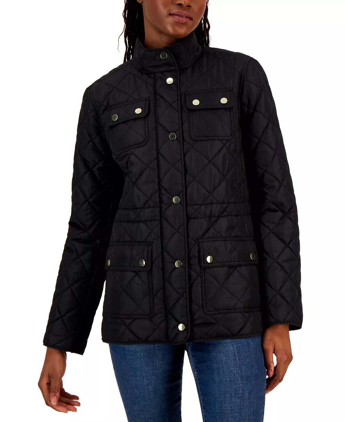 Charter Club Women's Quilted 4-Pocket Collared Jacket, Created For Macy's 2 Charter Club Women's Quilted 4-Pocket Collared Jacket, Created For Macy's - Image 2