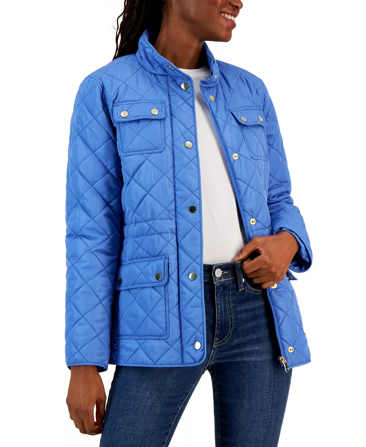 Charter Club Women's Quilted 4-Pocket Collared Jacket, Created For Macy's 1 Charter Club Women's Quilted 4-Pocket Collared Jacket, Created For Macy's