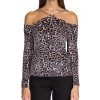 Michael Kors Women's Printed Velvet Chain Cold-Shoulder Top