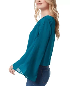 Jessica Simpson Women's Monique Ruched Trumpet-Sleeve Top 11 Jessica Simpson Women's Monique Ruched Trumpet-Sleeve Top -Anne Klein Sales Store 22884117 fpx