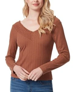 Jessica Simpson Women's Myra Smocked-Panel V-Neck Top