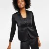Anne Klein Women's Satin One-Button Peak-Lapel Jacket