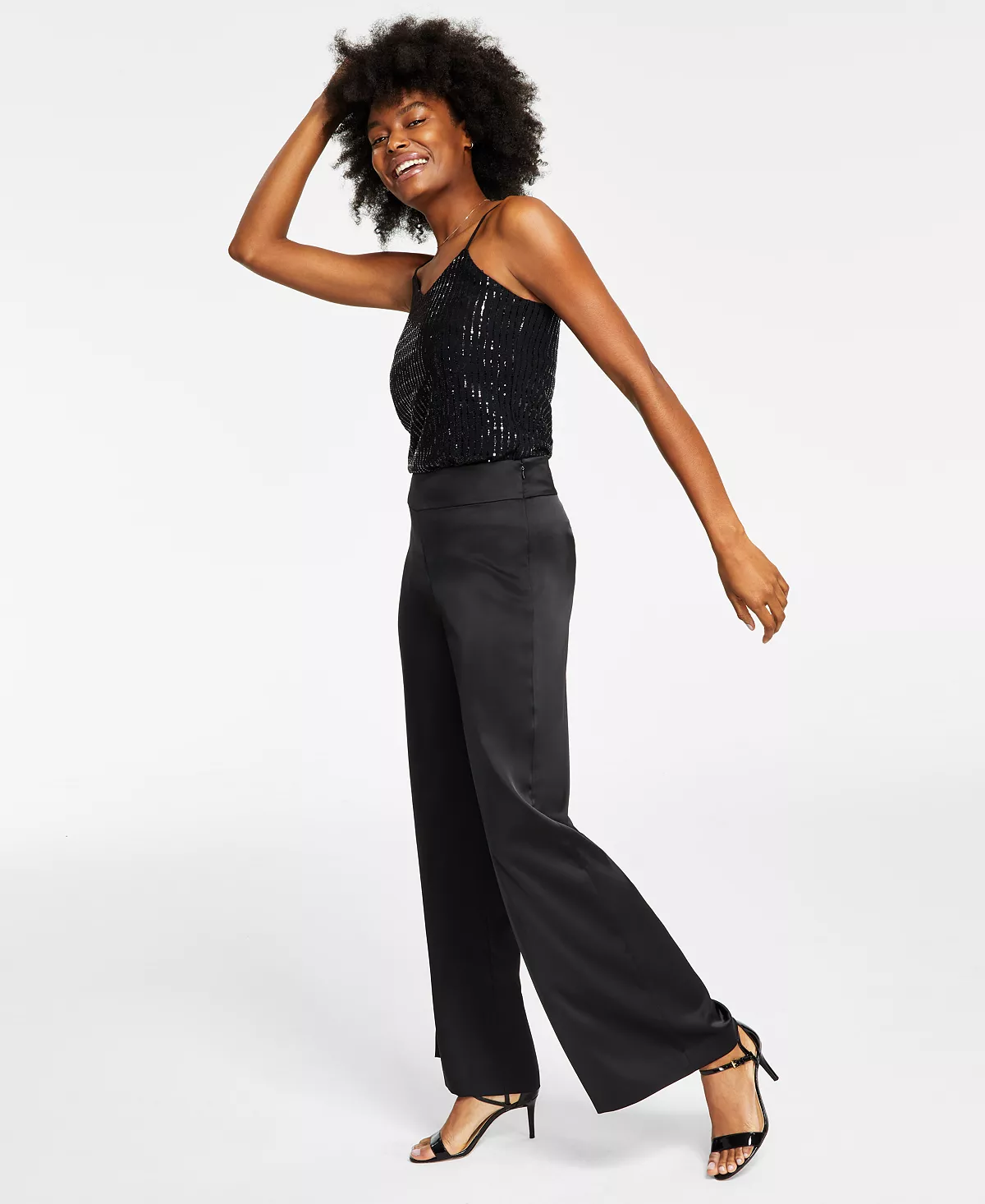 Anne Klein Montreal Satin High-Rise Side-Zip Wide-Leg Pants 5 Anne Klein Montreal Satin High-Rise Side-Zip Wide-Leg Pants - Image 5