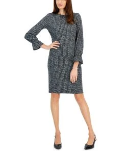 Kasper Women's Printed Boat-Neck Top & Pull-On Pencil Skirt