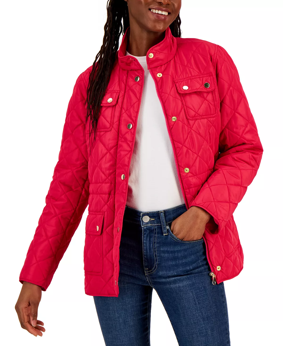 Charter Club Women's Quilted 4-Pocket Collared Jacket, Created For Macy's 7 Charter Club Women's Quilted 4-Pocket Collared Jacket, Created For Macy's - Image 7
