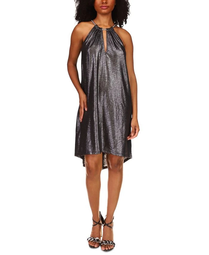Michael Kors Women's Shimmer Chain-Neck Dress 1 Michael Kors Women's Shimmer Chain-Neck Dress