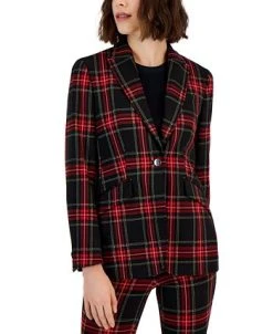 Anne Klein Women's Plaid One-Button Jacket -Anne Klein Sales Store 22908883 fpx