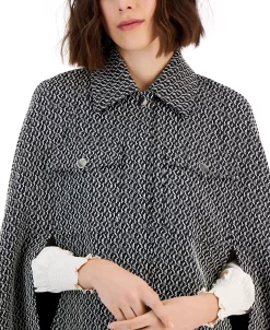 Anne Klein Women's Jacquard-Knit Cape-Sleeve Jacket -Anne Klein Sales Store 22909209 fpx