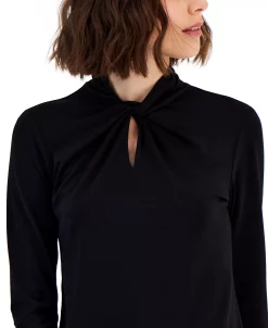 Anne Klein Women's Twist-Neck 3/4-Sleeve Top -Anne Klein Sales Store 22909281 fpx