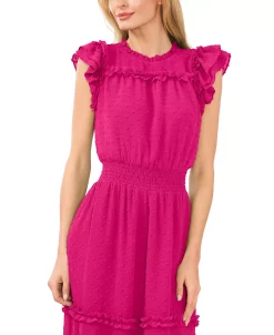 CeCe Ruffled Swiss Dot Midi Dress -Anne Klein Sales Store 22916233 fpx