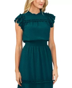 CeCe Ruffled Swiss Dot Midi Dress -Anne Klein Sales Store 22916237 fpx
