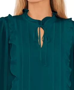 CeCe Women's Ruffled Pintucked Blouson-Sleeve Blouse -Anne Klein Sales Store 22916318 fpx
