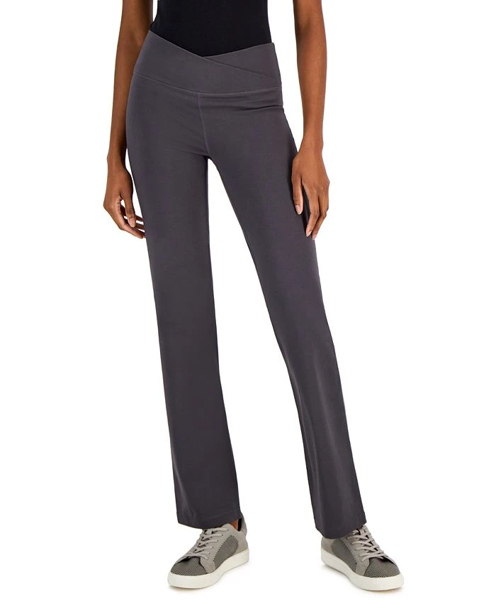 ID Ideology Women's Crisscross-Waist Flared Pants, Created For Macy's 1 ID Ideology Women's Crisscross-Waist Flared Pants, Created For Macy's
