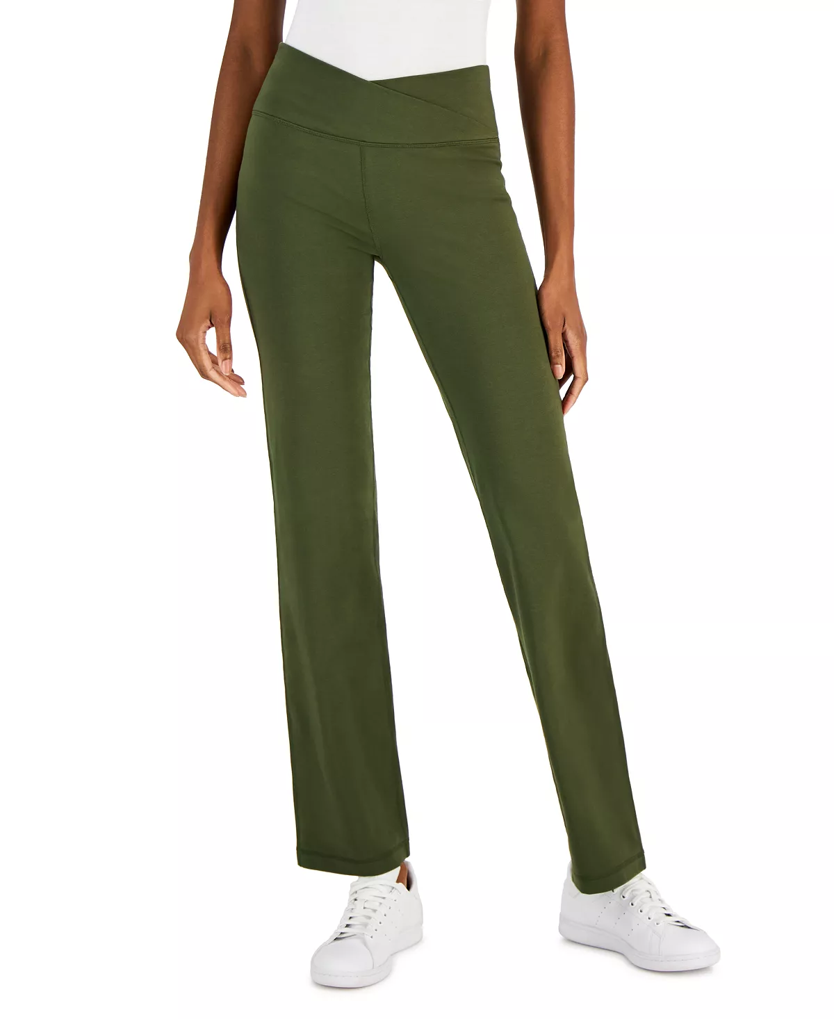 ID Ideology Women's Crisscross-Waist Flared Pants, Created For Macy's 7 ID Ideology Women's Crisscross-Waist Flared Pants, Created For Macy's - Image 7